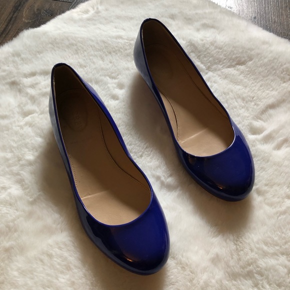 J. Crew Janey Patent Flat Deep Violet 6 Italy - Picture 2 of 5